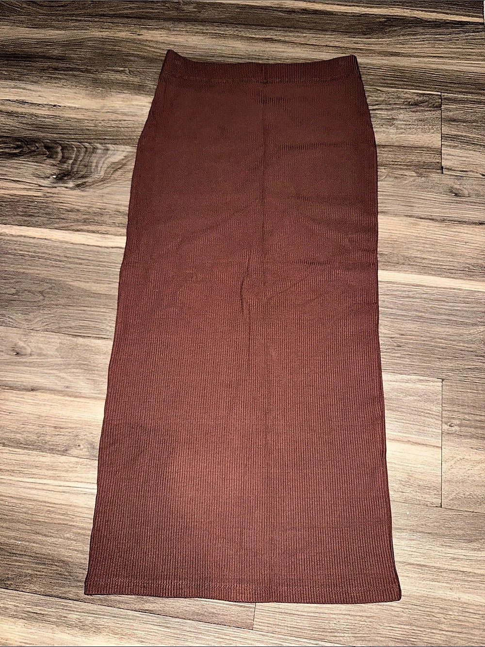 Brown Ribbed Maxi Skirt Like New